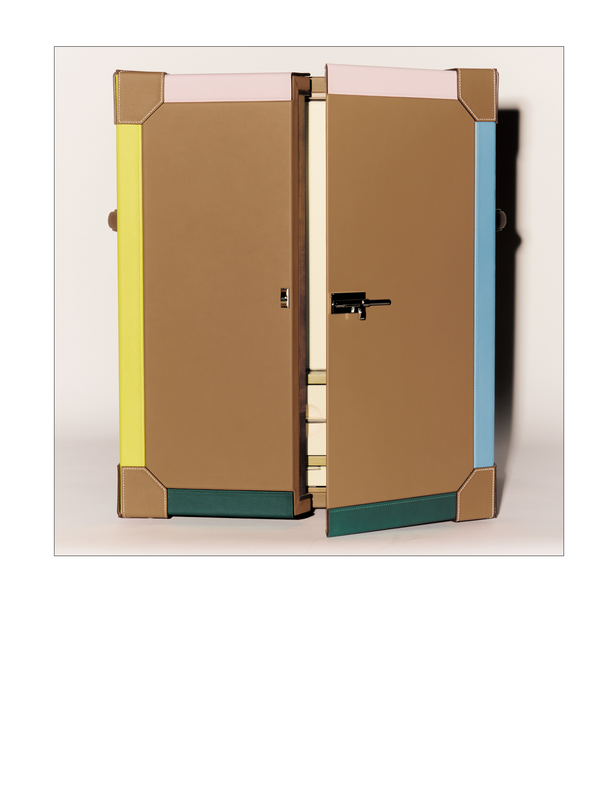 Graphic still life set design for Hermès editorial by Paris-based set designer Nara Lee (Nara Lee Studio)