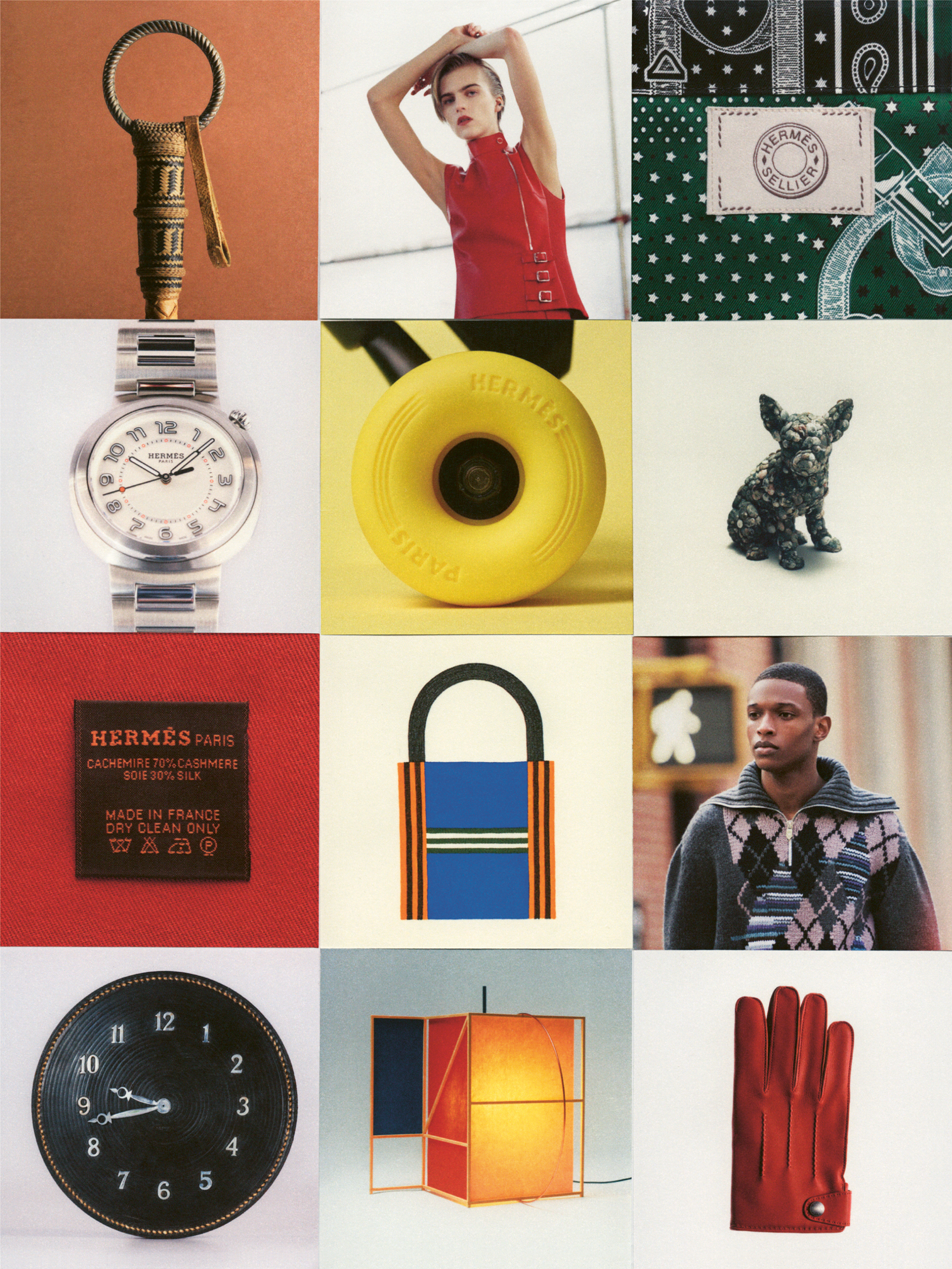 Bold and colorful still life set design for Hermès editorial by Paris-based set designer Nara Lee (Nara Lee Studio)