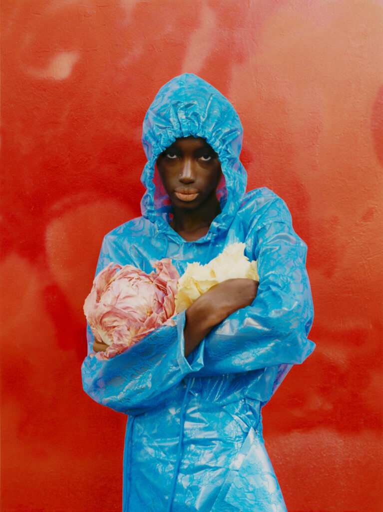 Creative prop styling and set design with colorful hair elements for SSAW by Paris-based set designer Nara Lee (Nara Lee Studio)