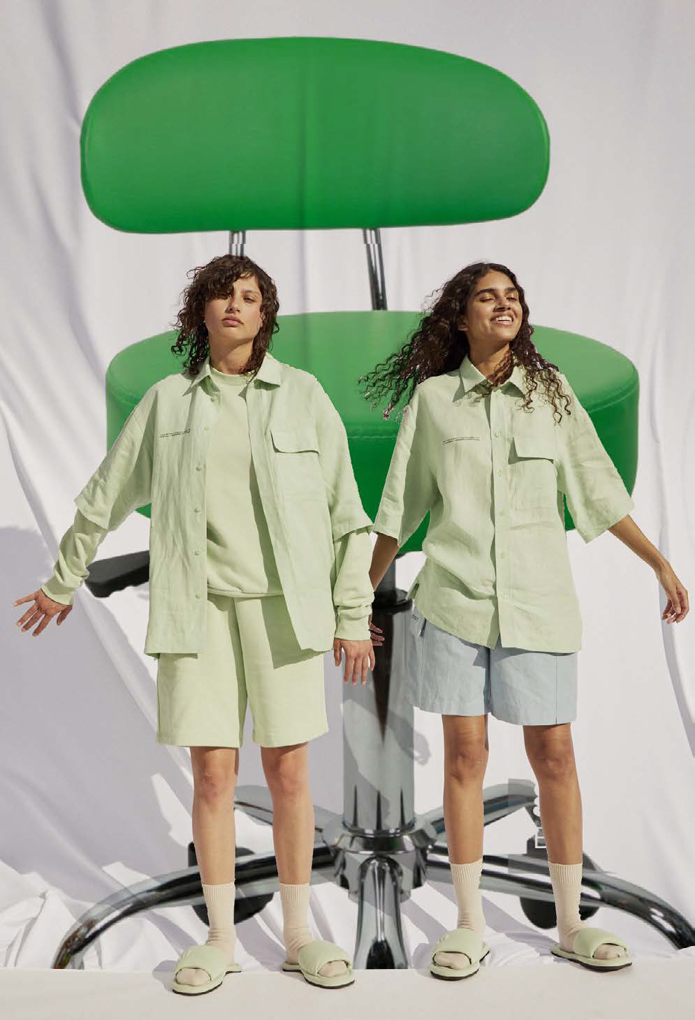 Playful fashion campaign set design for Pangaia by Paris-based set designer Nara Lee (Nara Lee Studio)