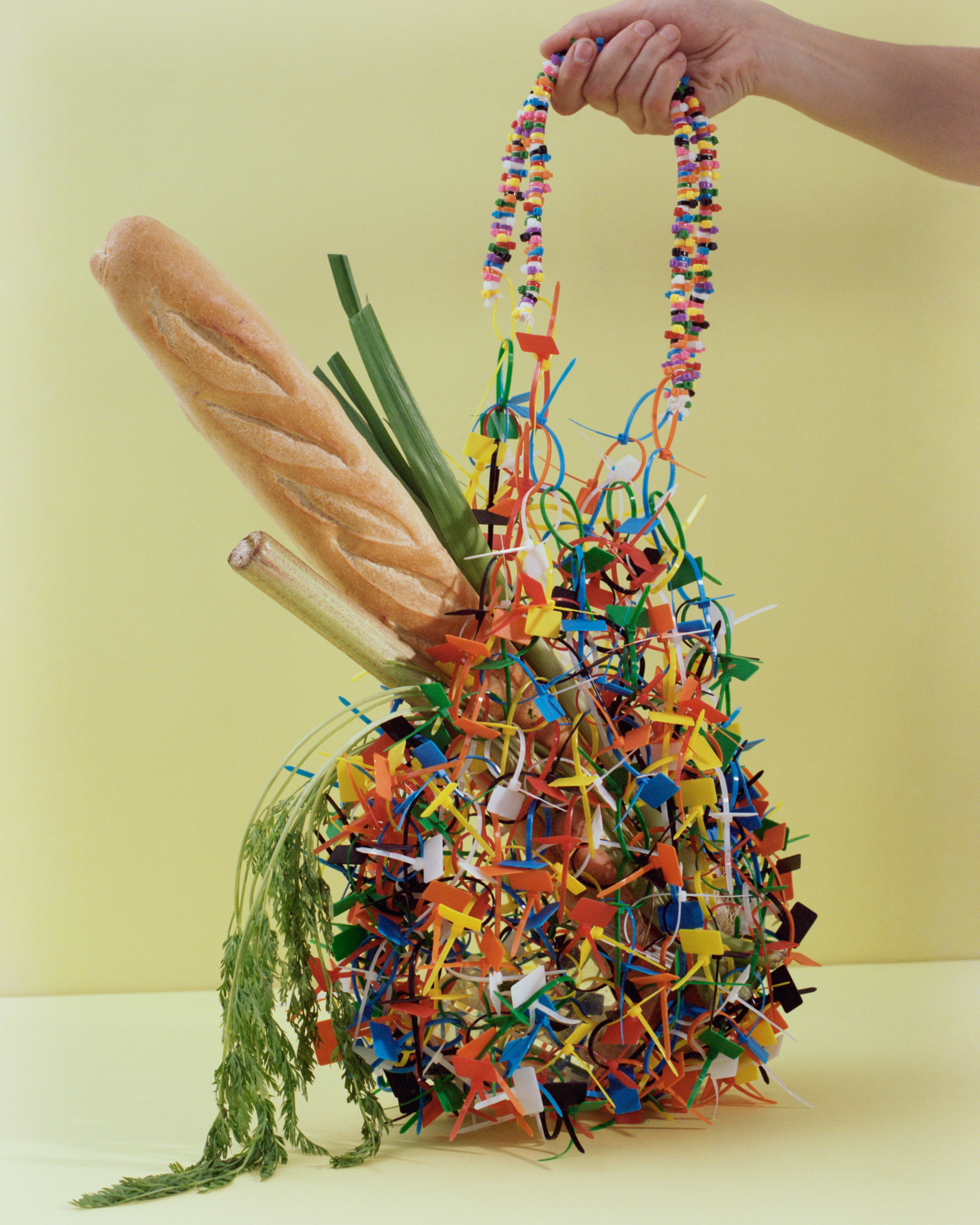 Still life set design featuring handmade woven objects for Tools Magazine by Paris-based set designer Nara Lee (Nara Lee Studio)