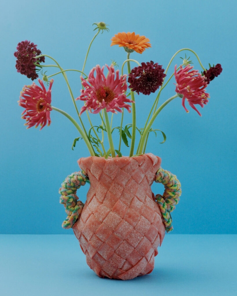 Playful object-based set design with weaving techniques for Tools Magazine by Paris-based set designer Nara Lee (Nara Lee Studio)