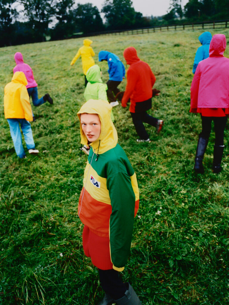 Playful and colorful fashion editorial set design and prop styling for Vogue France, created by Nara Lee Studio, Paris-based set designer Nara Lee, represented by Lambert Lambert agency, styled by Imruh Asha